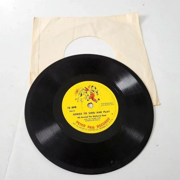Peter Pan Records Songs to Sing & Play Mulberry Bush Looby Loo 78 RPM Vintage - Picture 2 of 2